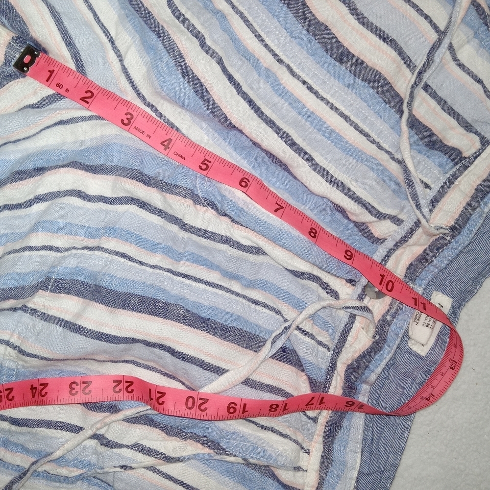 Artisan NY 100% Linen Striped Shorts w/Drawstring Waist size 8 - Picture 10 of 11